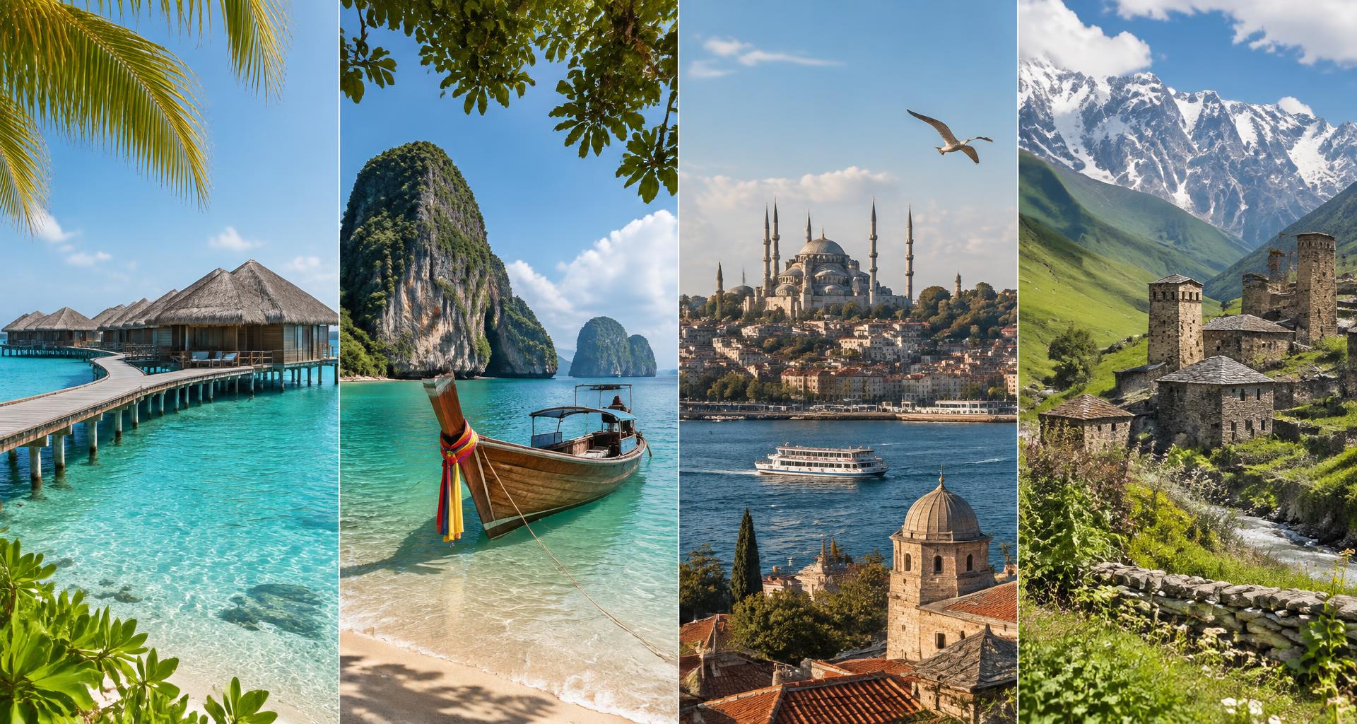 Four international destinations including Maldives, Thailand, Turkey and Georgia